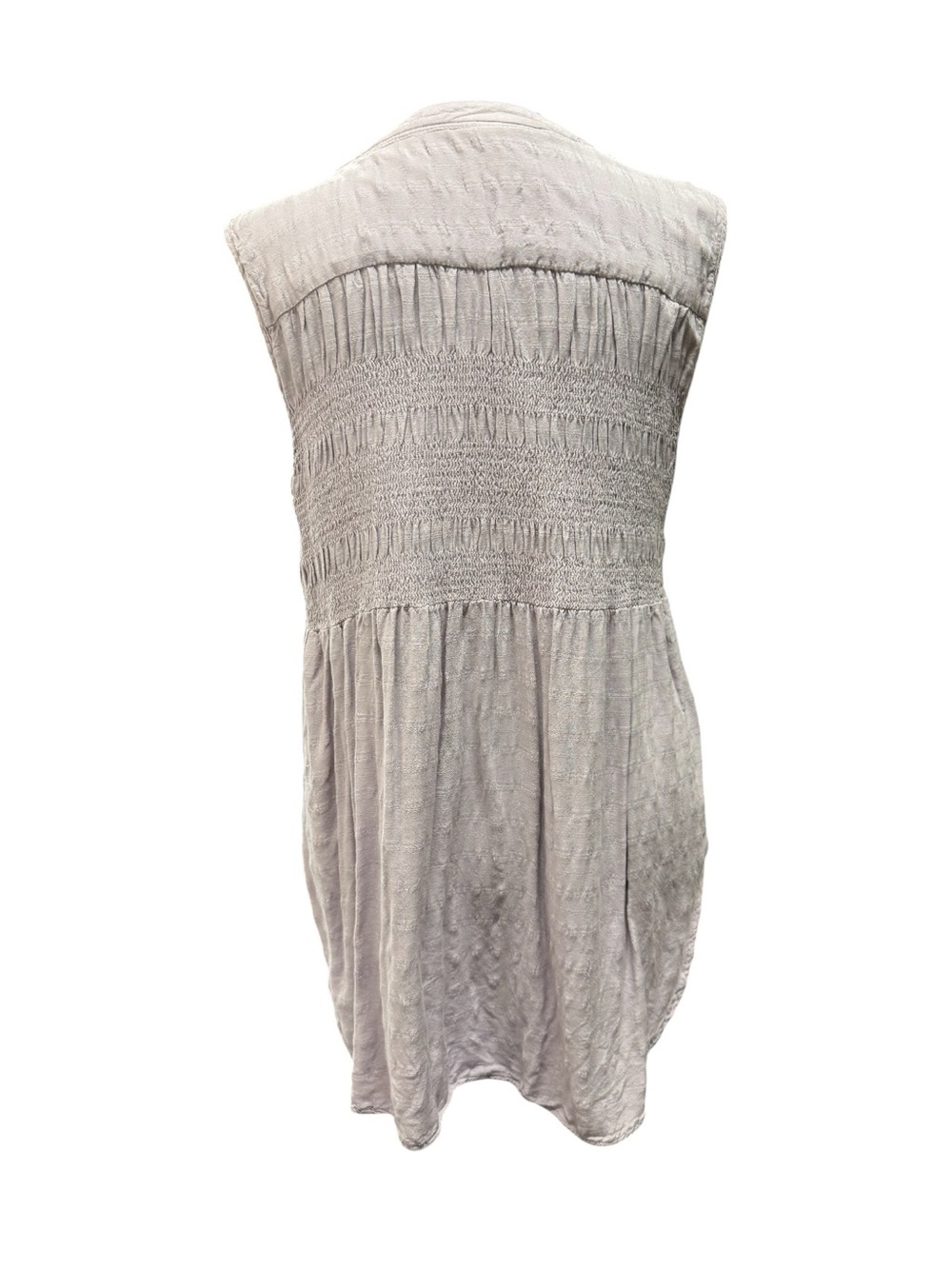 Sleeveless Button-Front Smocked Women's Top - Light  purple Size XL - Picture 3 of 9
